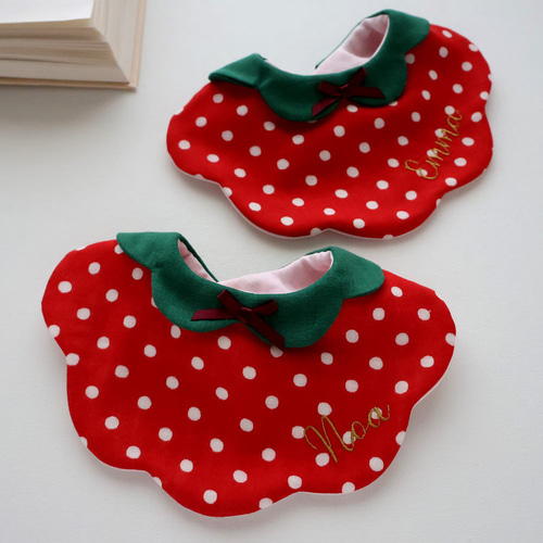 いちご スタイ サイズ 選択可 3サイズ 名入れ 刺しゅう スタイ