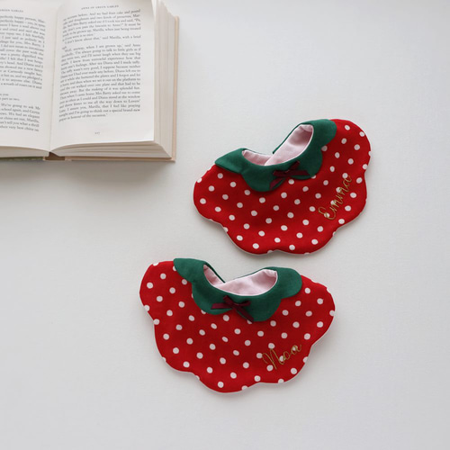 いちご スタイ サイズ 選択可 3サイズ 名入れ 刺しゅう スタイ