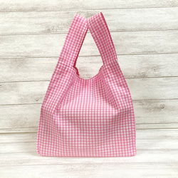 再販】ギンガムチェック ピンク コンビニ エコ バック エコバッグ