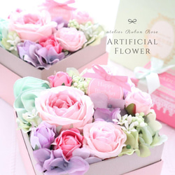 選べるメッセージ｜ラデュレカラーのおしゃれなローズボックス｜誕生日