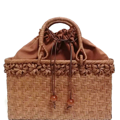 山葡萄バッグ和風一段立体花