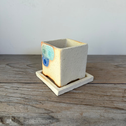 シーグラス焼 植木鉢 2.5号 (ブルー) 3枚目の画像