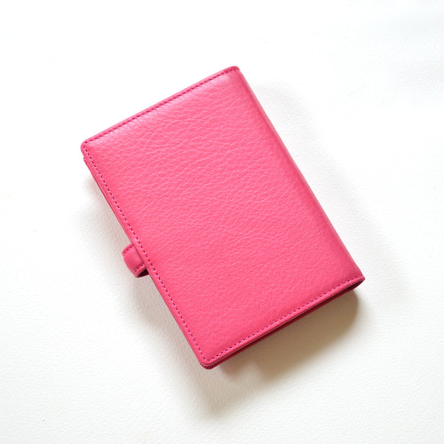 ミニ6穴システム手帳 ：フレンチローズ】シュリンクレザー（牛革）革製