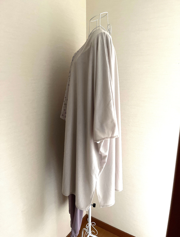 ロングカーディガン　軽くて便利、シワにならない♡ドルマン袖でふっくら袖とも好相性◎選べる色・受注　春夏も活躍◎ 5枚目の画像