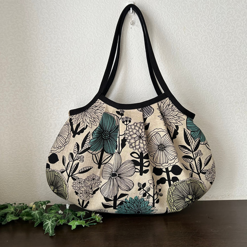 ☆北欧風 大柄花柄グラニーバック 綿麻 オシャレ モダン☆ グラニー