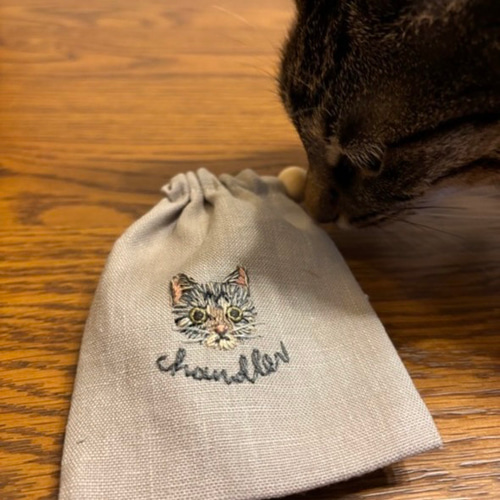 犬と猫の刺繍ミニ巾着【うちの子オーダー】 巾着袋 leparc 通販