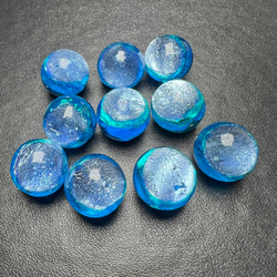 コウリブルー 14mm 10個セット 蓄光 ホタルガラス 沖縄とんぼ