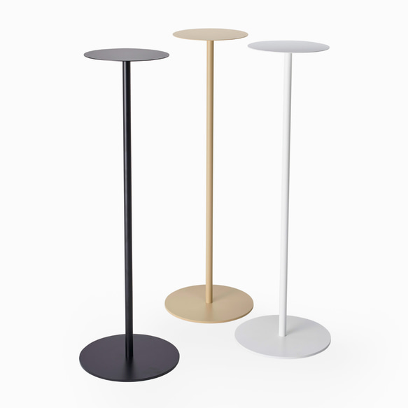 スリムテーブル 丸 黒 白 ブラック ホワイト おしゃれ 花瓶台 ディスプレイスタンド 高さ約75cm サイドテーブル 2枚目の画像