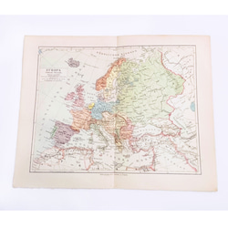ヨーロッパ 政治的概観図 アンティークマップ 古地図 ヴィンテージ