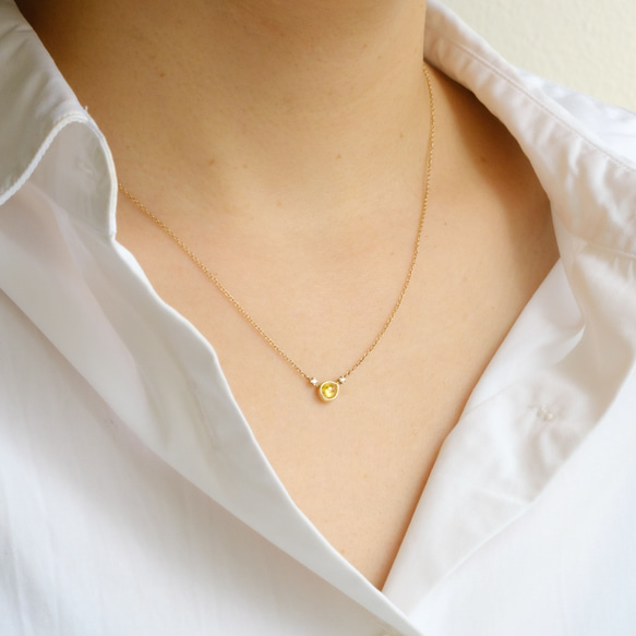 littlest bouquet Diamond Necklace Yellow lily 8枚目の画像