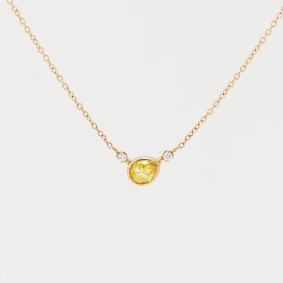 littlest bouquet Diamond Necklace Yellow lily 1枚目の画像
