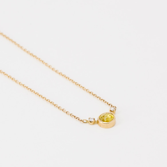 littlest bouquet Diamond Necklace Yellow lily 3枚目の画像