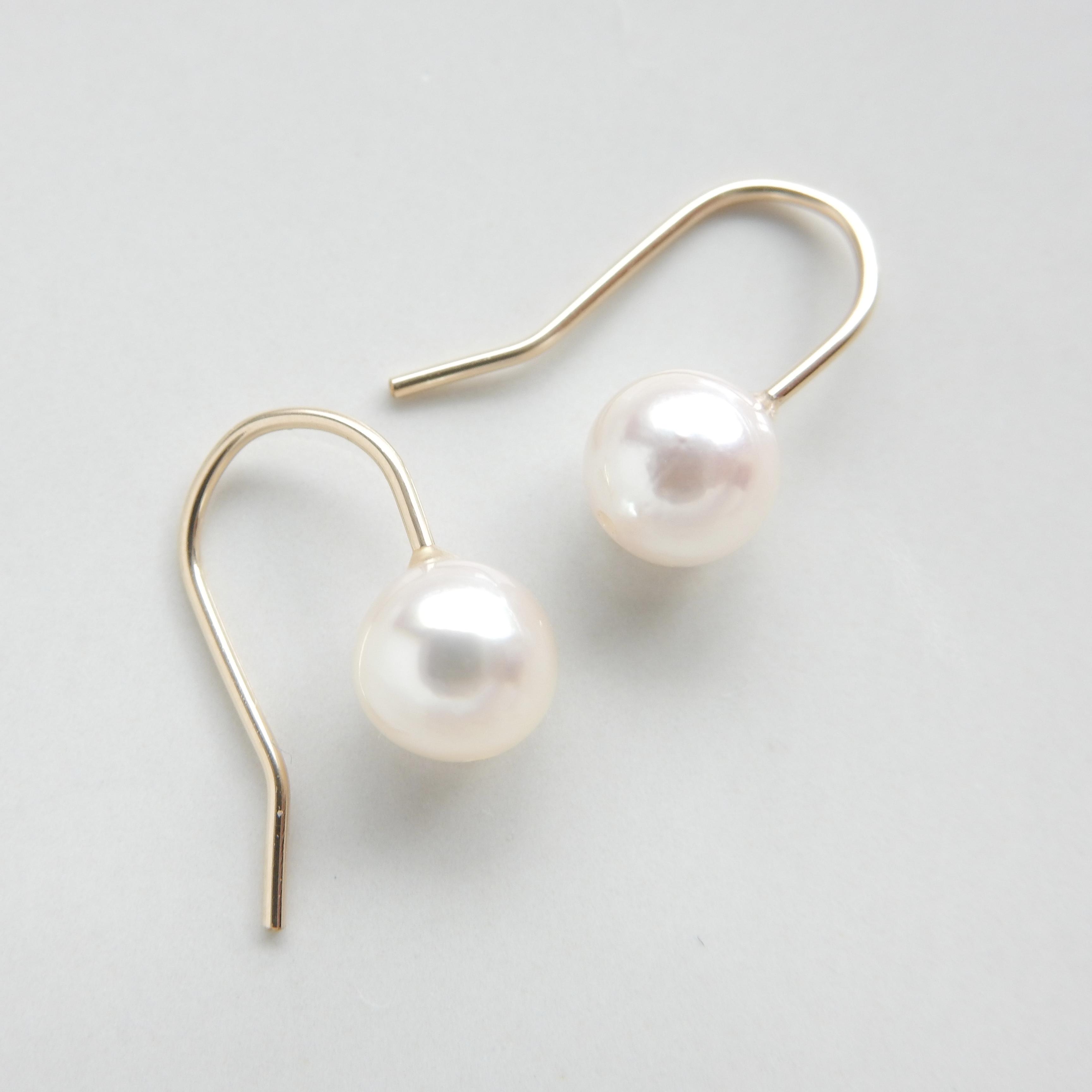 〖高品質5ｍｍ〗14kgfアコヤパールミニフックピアス【913】