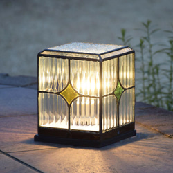 ガーデンライト スクウェア 屋外用 防雨タイプ ステンドグラス ガーデンランプ 庭園灯 外灯 エクステリア 屋外照明 1 3枚目の画像