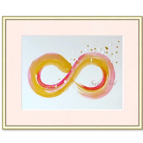 一点もの】【墨筆アートF4】愛は無限大 #1 絵画 Saki Art 通販