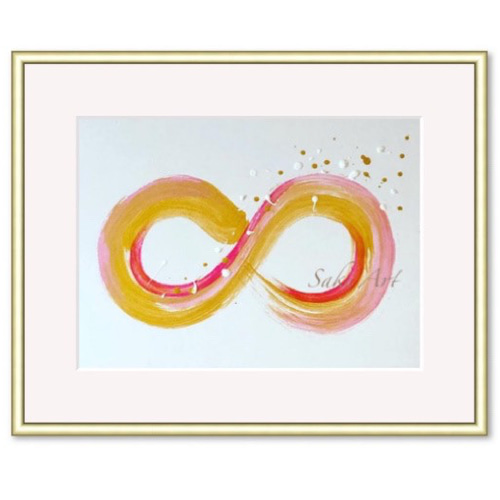 一点もの】【墨筆アートF4】愛は無限大 #1 絵画 Saki Art 通販