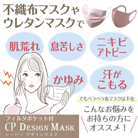 ひんやり 涼感 冷感 夏マスク クールマックス 【綿100％ 】S・M・L CP-E-04 8枚目の画像