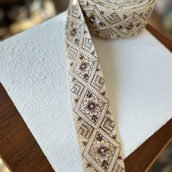 印度刺繡絲帶編織 50 毫米米色 (20) 第3張的照片