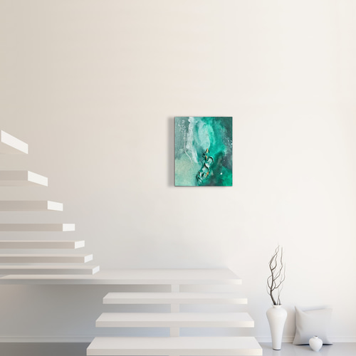 現代アート　45.5×38㎝　月　モダン　アートパネル　インテリア　抽象画 現代アート 45.5×38㎝ 大きめ モダン アートパネル インテリア 抽象画