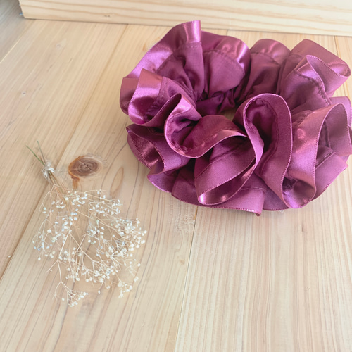 ゴム替え可能 ボリュームたっぷり 華やか ダブルフリルシュシュ