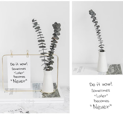 【チョコレートコスモス3輪】set花瓶付きゴールドワイヤーフォトスタンドアレンジ 15枚目の画像