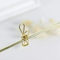 【チョコレートコスモス3輪】set花瓶付きゴールドワイヤーフォトスタンドアレンジ 14枚目の画像