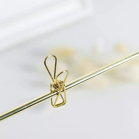 【チョコレートコスモス3輪】set花瓶付きゴールドワイヤーフォトスタンドアレンジ 14枚目の画像