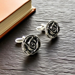 人気Top10】ローズ・ノワール – 銀薔薇の記憶 カフスボタン Advanced