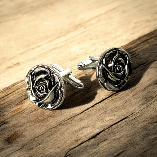 人気Top10】ローズ・ノワール – 銀薔薇の記憶 カフスボタン Advanced