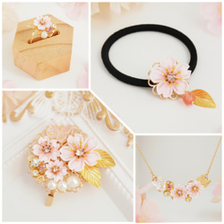 桜のマスクチャーム mini  ～花の宴～ （ つまみ細工＊受注制作 ） 7枚目の画像
