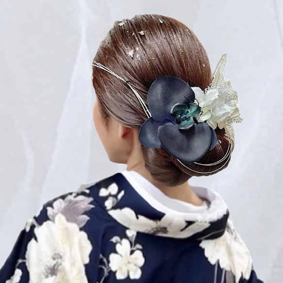 髪飾り　成人式 成人式 髪飾り シャイニー シルバー 成人式髪飾り 水引き髪飾り