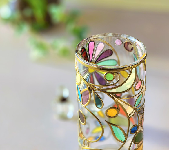 Order :Cylindrical glass flower vase Elf forest Gold 第10張的照片