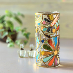 Order :Cylindrical glass flower vase Elf forest Gold 第7張的照片