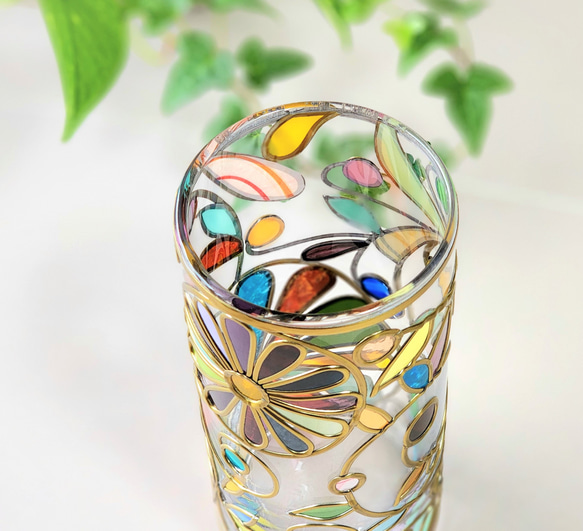 Order :Cylindrical glass flower vase Elf forest Gold 第3張的照片