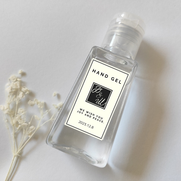 48枚入✳モノトーン 結婚式 サンキューシール ハンドジェル 除菌ジェル シール　コロナ対策 5枚目の画像