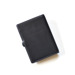 【ミニ6穴システム手帳  ：カーフブラック】イタリアンカーフレザー（牛革）MK-1506-ITV_belt 9枚目の画像