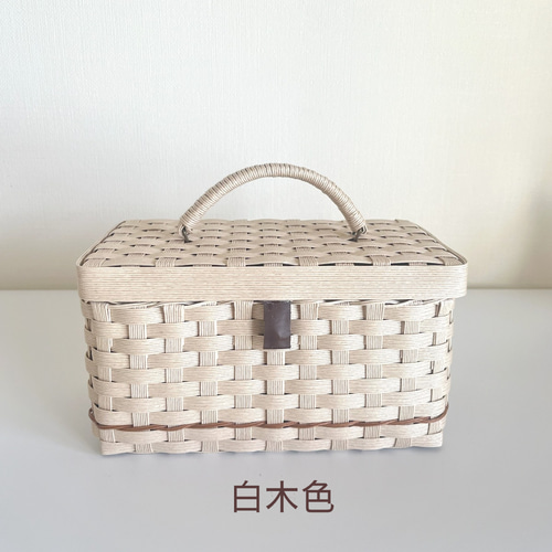ナチュラルバスケットのマスクケース⭐︎箱ごと隠してすっきり収納