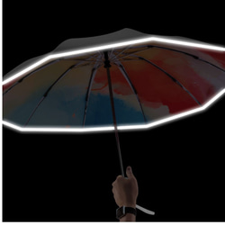 日傘 雨傘 折りたたみ傘 逆さ傘 晴雨兼用 ワンタッチ自動開閉 UVカット 森 グラデーション B2 10枚目の画像