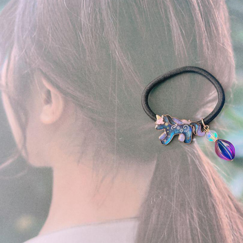 No.1644】UVレジン ゆめかわ ユニコーン ヘアゴム ヘアゴム うさにゃん