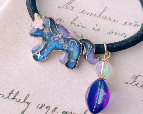 No.1644】UVレジン ゆめかわ ユニコーン ヘアゴム ヘアゴム うさにゃん