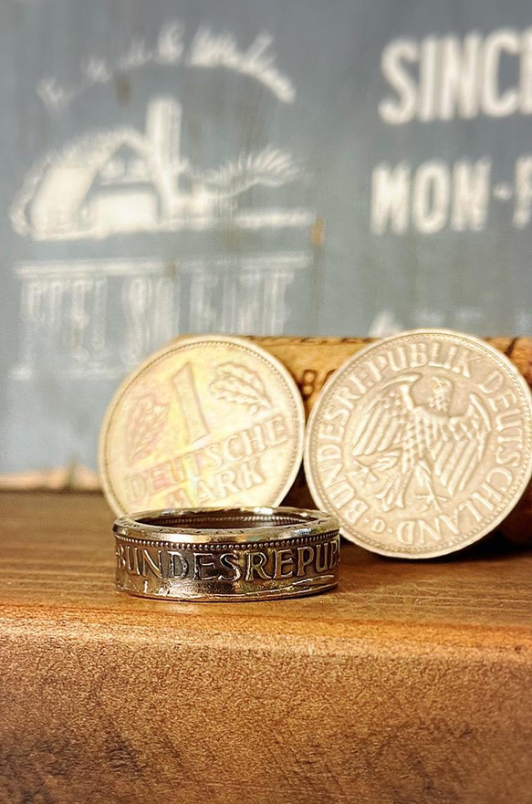 文字が映える男前ヴィンテージリングドイツ1マルク コインリング 指輪