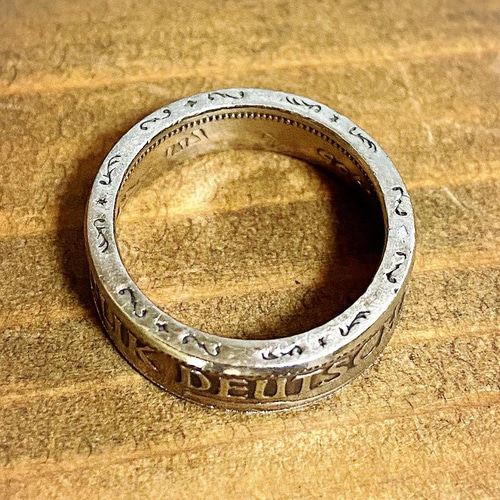 文字が映える男前ヴィンテージリングドイツ1マルク コインリング 指輪