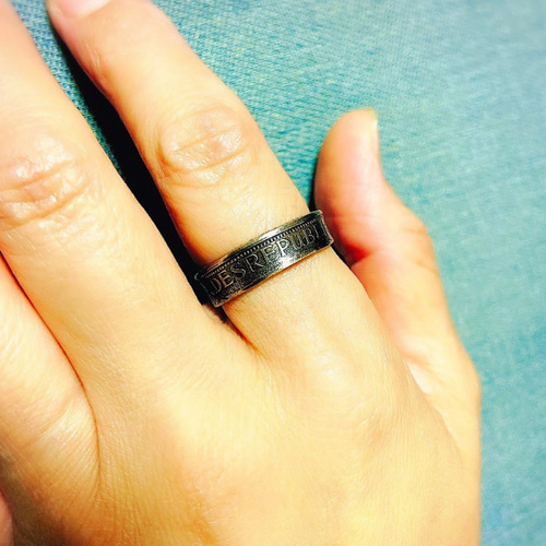 文字が映える男前ヴィンテージリングドイツ1マルク コインリング 指輪