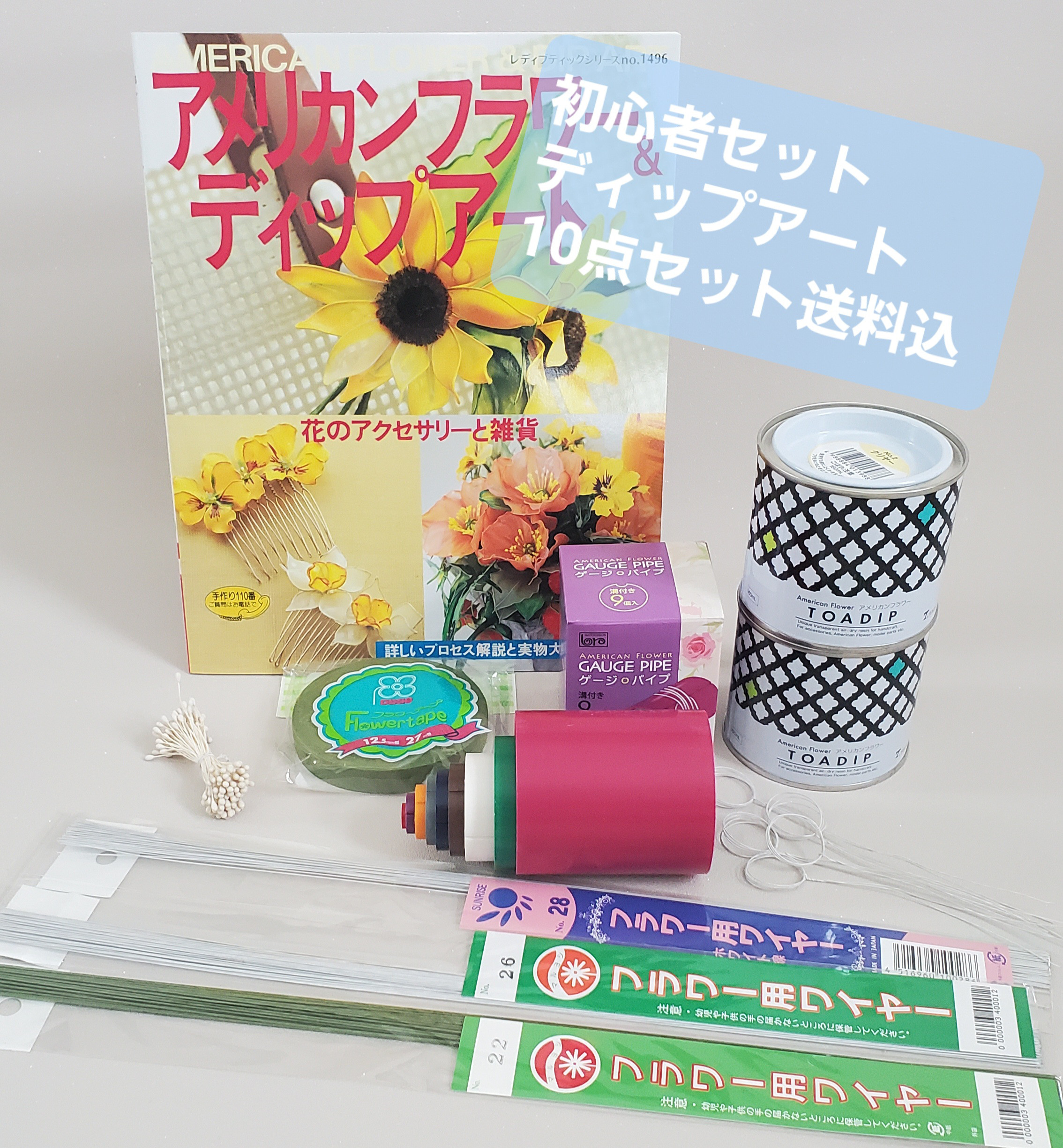 初心者10点セット、説明本とディップアート材料 樹脂・レジン 初心者10点セット、説明本とディップアート材料 樹脂・レジン