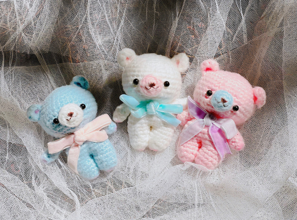 クマ/ベア A編みぐるみ 癒し系 ソフト おもちゃ/キーホルダー/バッグ