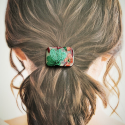 選べる！ポニーフックorヘアゴム☆インド刺繍リボン使用☆[CH/Gld