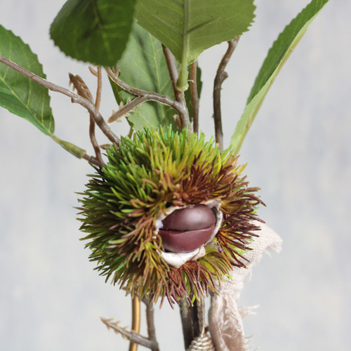 栗の実付き栗の木】｜アーティフィシャルフラワー 花瓶アレンジ| 秋