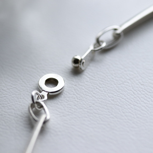 link】アシンメトリーチェーンチョーカーネックレス silver – h