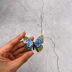 木製蝶々標本ブローチ「オオムラサキ」 3枚目の画像