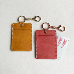 Bloom 皮革票卡套 證件套 / 水蜜桃粉 托斯卡尼黃 第2張的照片